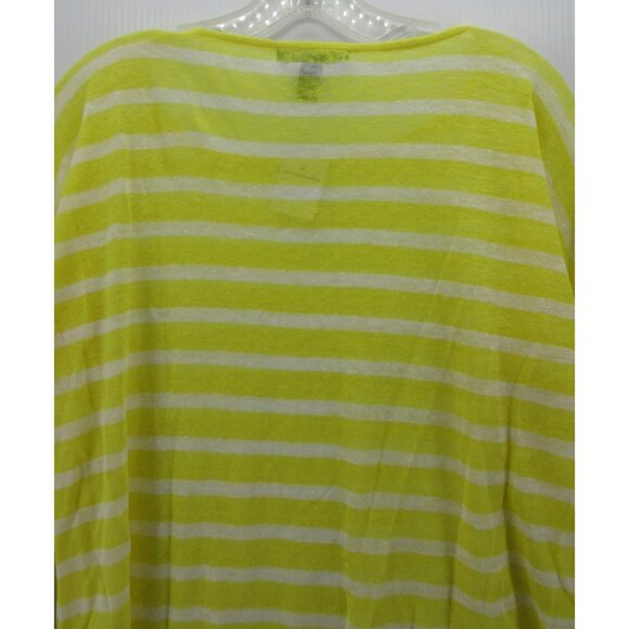 Lauren Ralph Lauren Sweater XL Yellow Linen Pullover Striped NEW - Picture 7 of 10